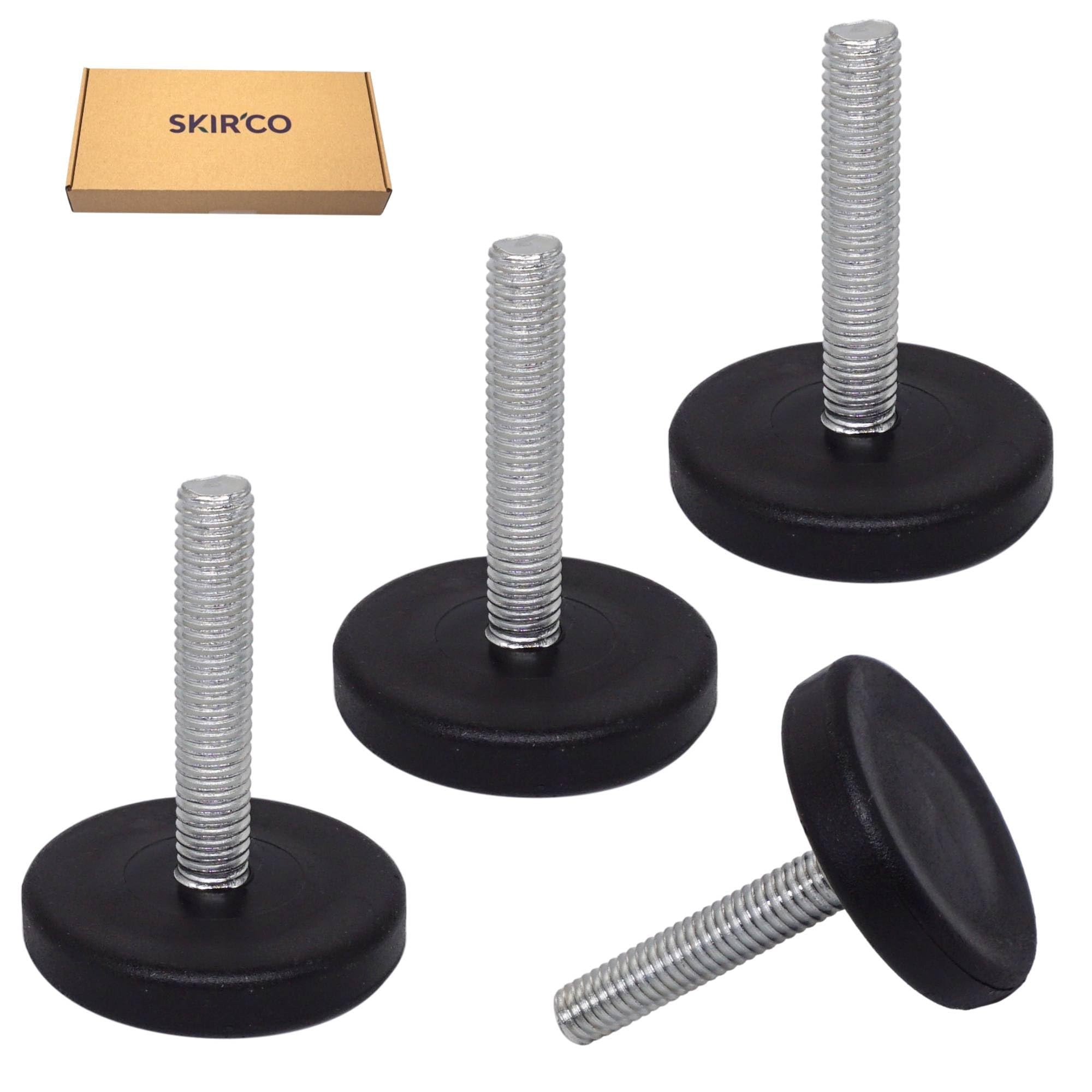 32 stuks nivellerende poten, verstelbare meubelniveaus, M6 rubberen verstelbare poten voor meubelpoten, zwaar belastbare schroef in stoeltafel nivellerende voetniveauers, M6 x 32 mm