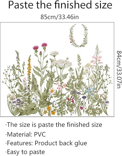 Miniatura 7 de Calcomanías de pared de racimos de flores, calcomanías de pared extraíbles para bricolaje, murales artísticos para habitación de niños, guardería,