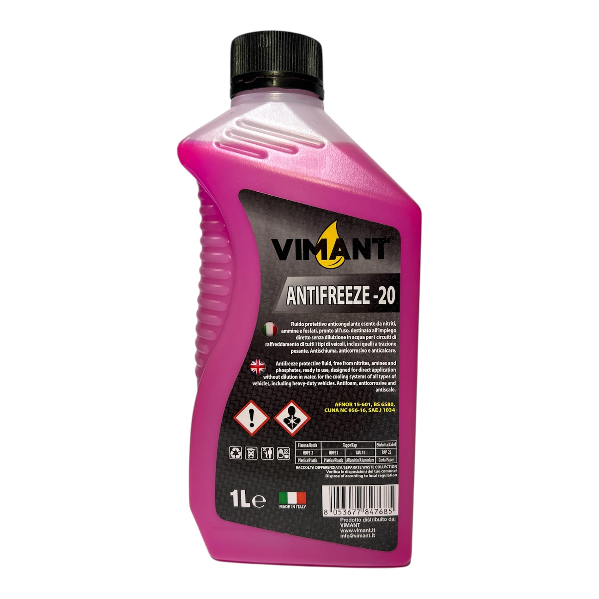 Antigelo Pronto all'Uso Rosso, 2 Litri, 2x1L, Liquido Refrigerante Radiatore, Made in Italy