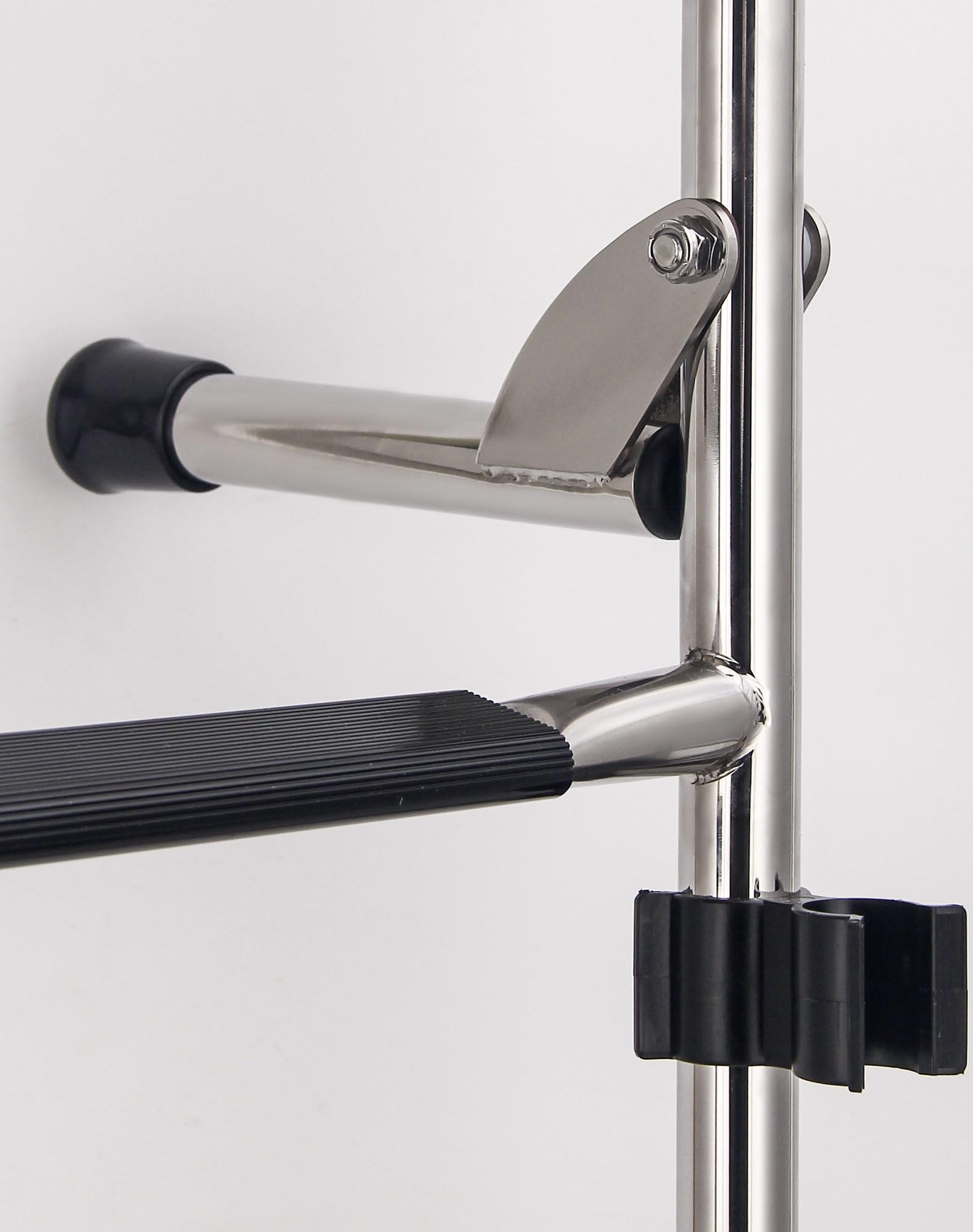 Escalera plegable de acero inoxidable de 5 escalones, escalera de barco resistente con escalones antideslizantes para pontón, muelle, piscina y RV