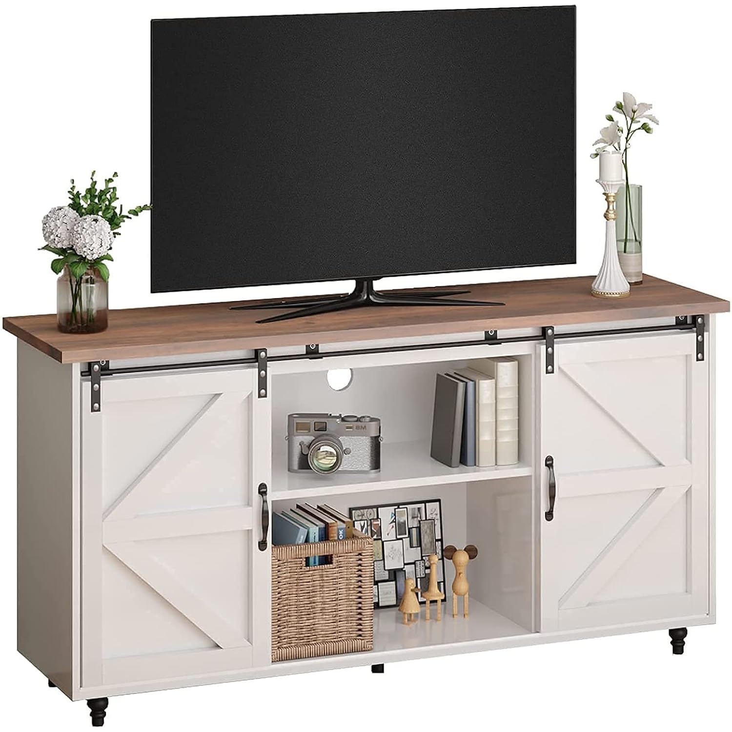 Farmhouse Coffee Bar with Sliding Barn Door 58