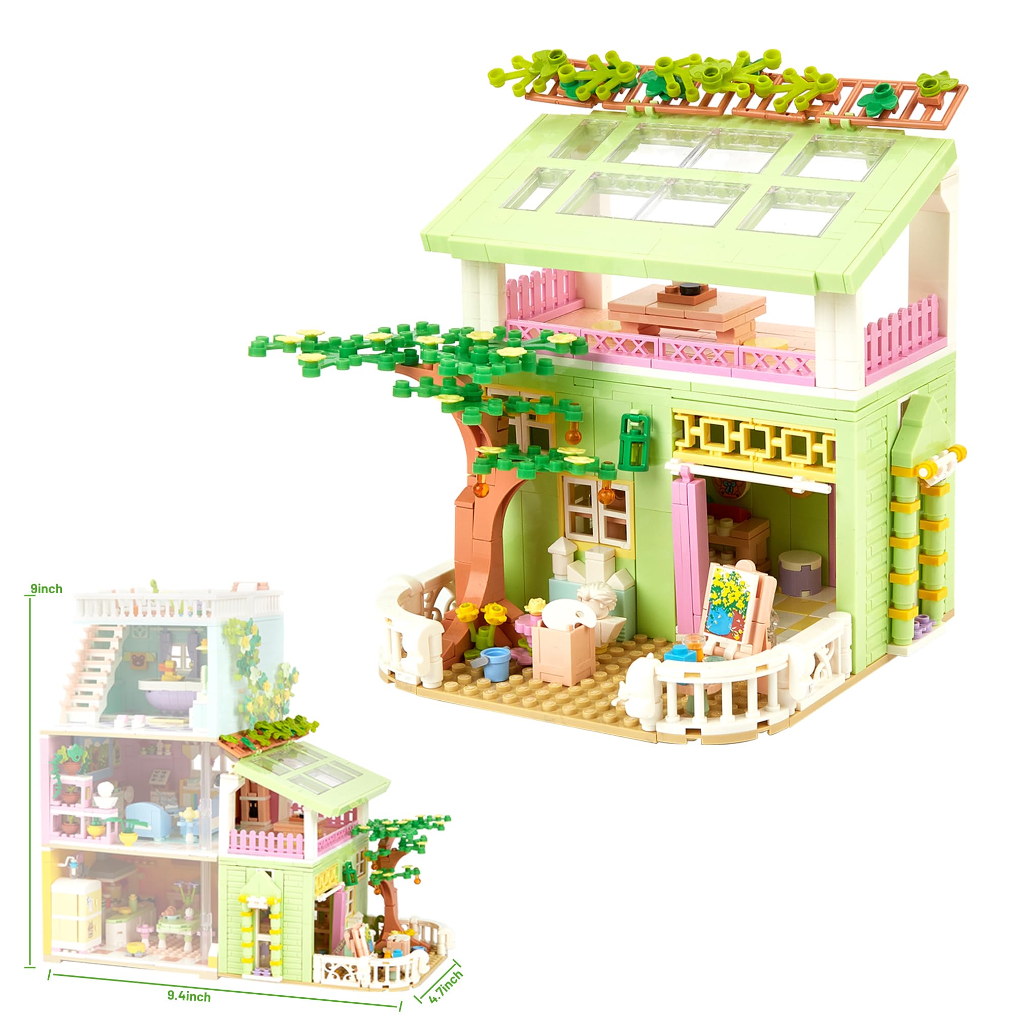 Photo 1 of ZONECYTD Dream House Building Toy Friends Sets for Girls 8-12, Holiday Apartment Building Block for Ages 12+ (Not Compatible with Lego) Owtdoor Balcony Room 625pcs
