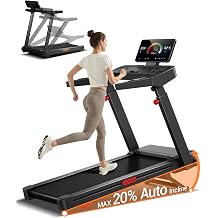 Folding Treadmill with 400LBS Weight Capacity, 20% Auto Incline | 3.5HP Quiet Brushless, 0.6-8.7MPH Speed, 16.2"42.5" Non-Slip Running Area, Space-Saving Design for Home & Apartment Workouts