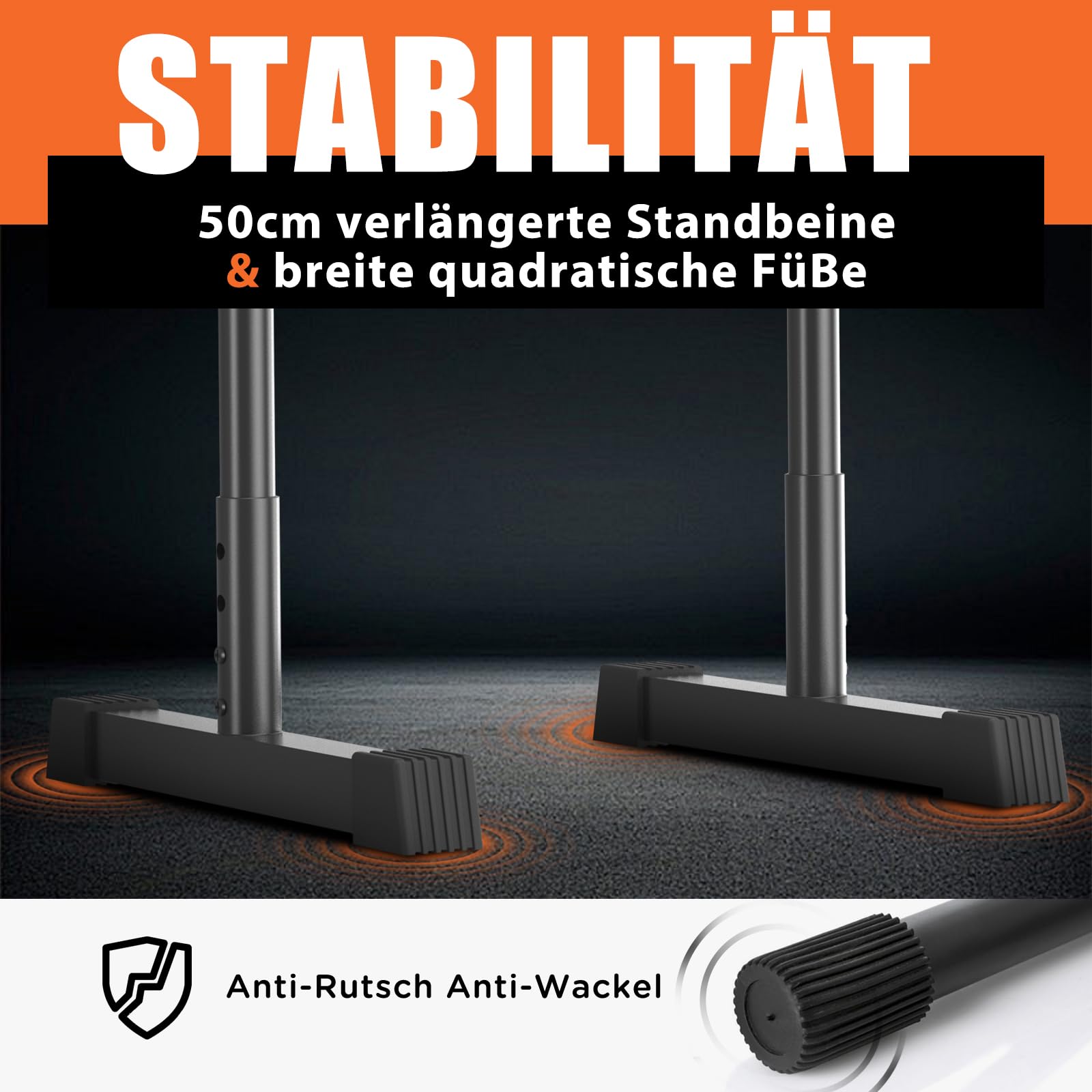 DH FitLife Dip Barren Bars | Dip Stange & Verstellbare Dip-Station 80-90 cm | Parallettes für Calisthenics & Krafttraining | Stabil & Sicher | Indoor & Outdoor Fitness Equipment
