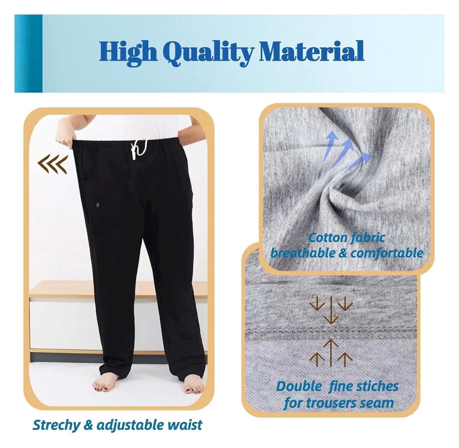 Biancheria intima for sacca for urina, pantaloni for catetere, pantaloni porta sacca for urina con doppie tasche con cerniera, biancheria intima di supporto for catetere for nefrostomia(XL)