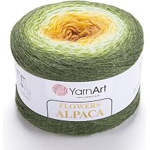 Yarn Art YarnArt Flowers Alpaca 20% Alpaca 80% Acrylic Weight 8.82oz Length 1028 Yards Multicolor Rainbow Crochet Winter Yarn Weight 2 Sport Garden, 438