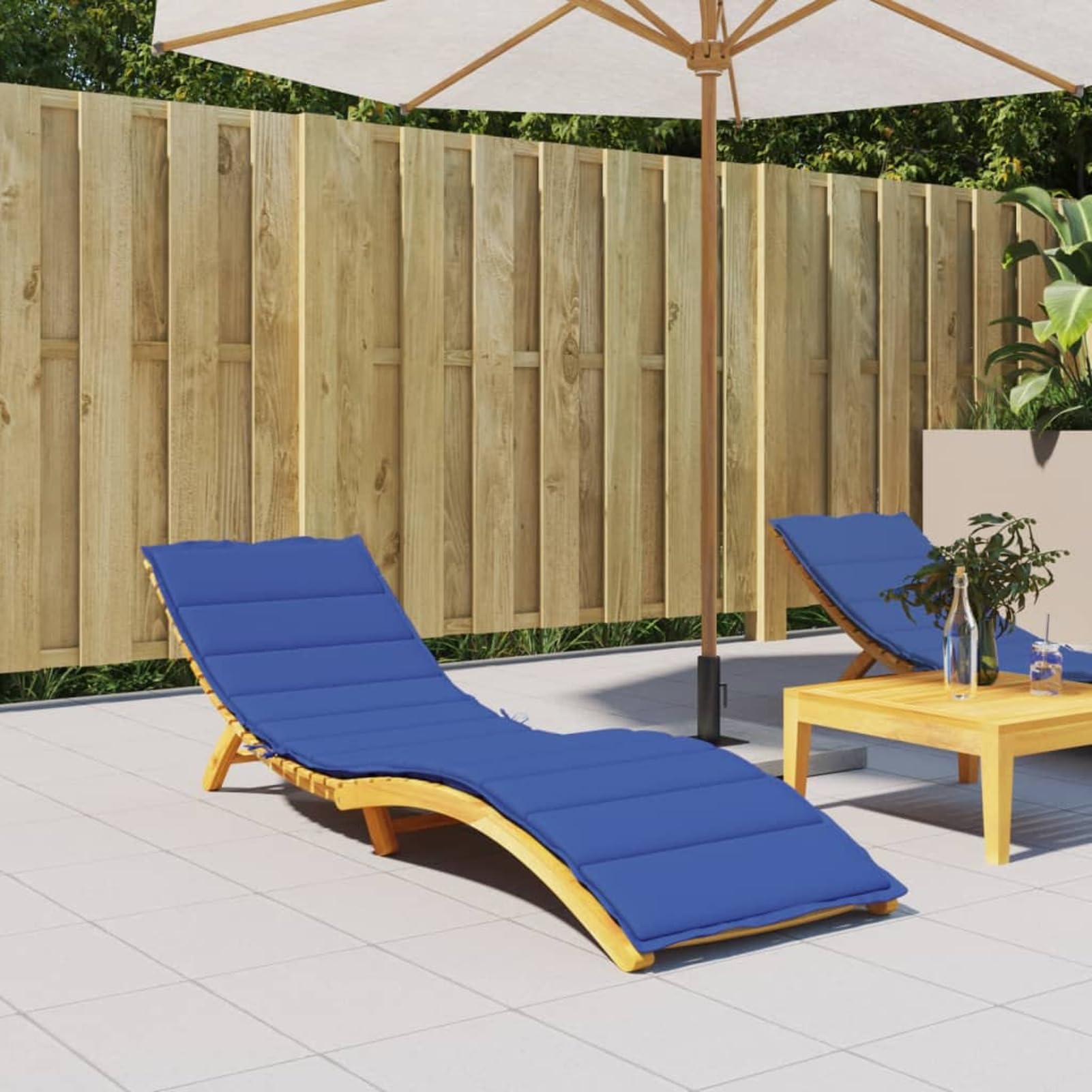 Luxuriöses Liegekissen in Königsblau, 200 x 50 x 3 cm, Oxford-Stoff, Sitzpolster für Sonnenliege oder Gartenmöbel, bequeme und stilvolle Gartendekoration, extra dicke Polsterung für ultimative