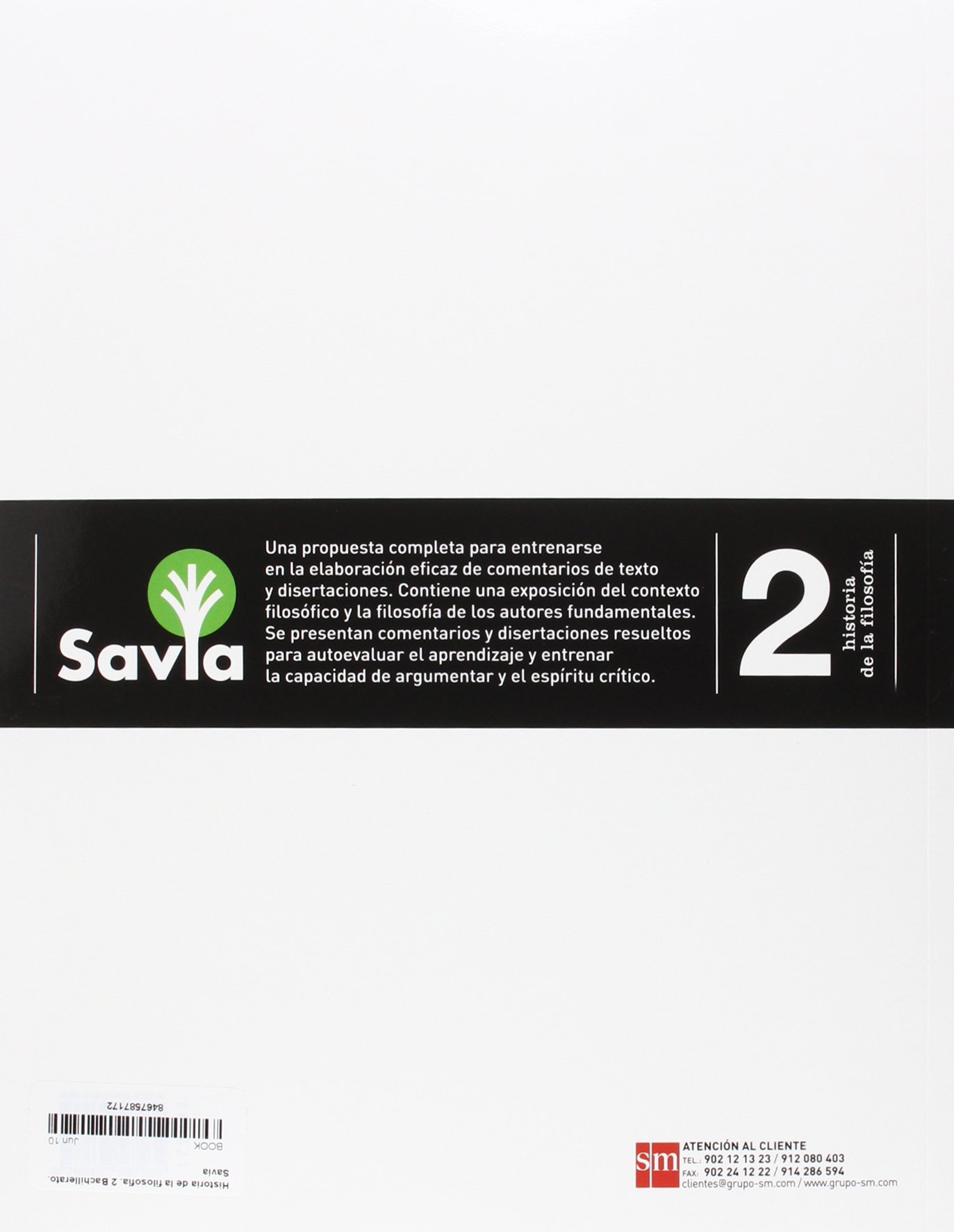 Historia de la filosofía. 2 Bachillerato. Savia