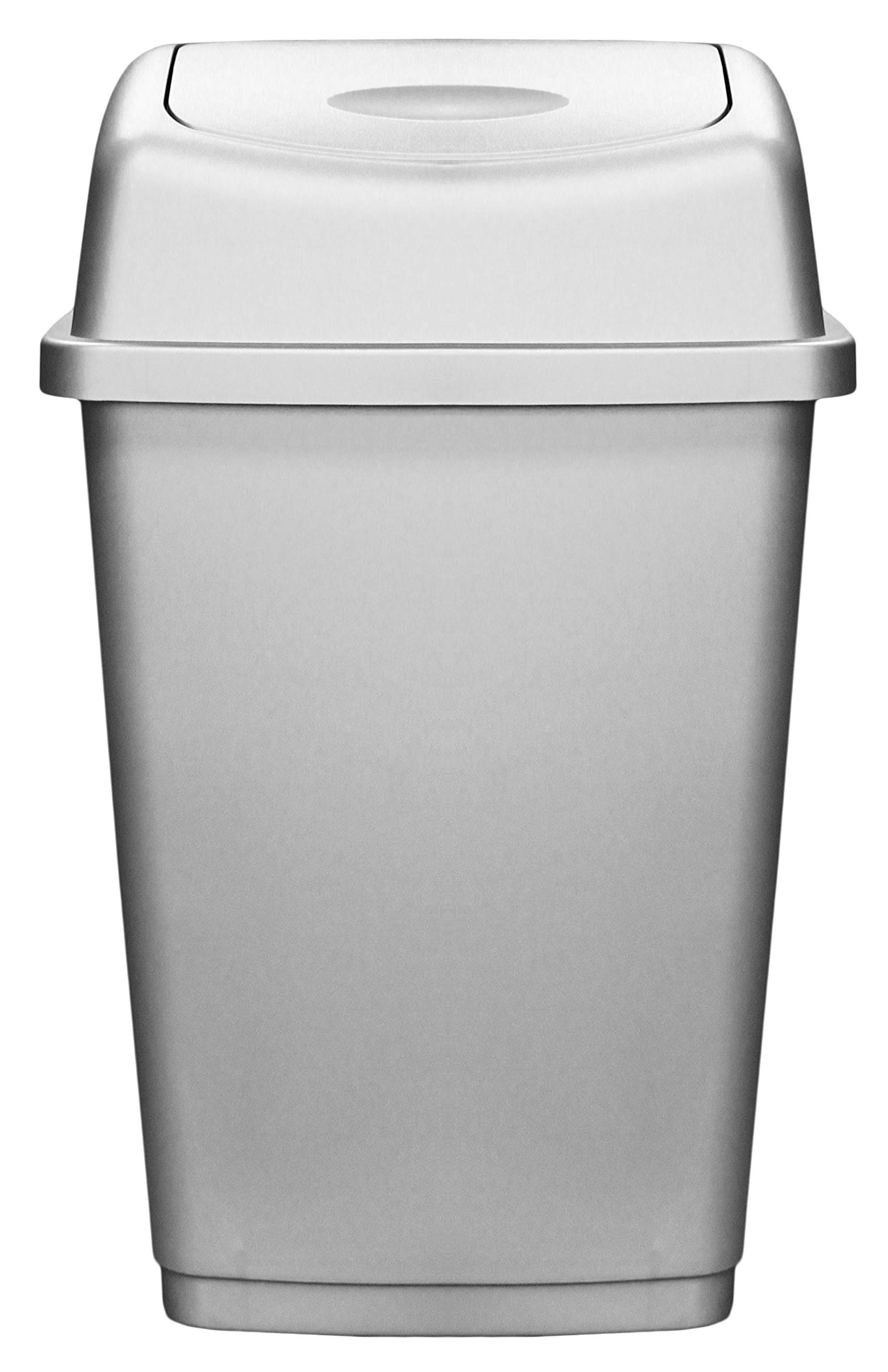 Muddy Hands Grey 50 Litre Large Plastic Swing Bin Flip Top Home Kitchen Rubbish Waste Dustbin (Grey)