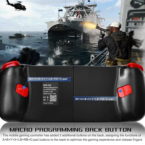 Miniatura 6 de arVin Bluetooth Controller for iPhoneiPadMacBookiOSAndroidSamsungTabletPC Wireless Gamepad Joystick with Back Button, Analog Triggers, Stretchable,