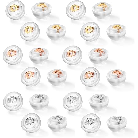 Amazon Co Jp Amazon限定ブランド ピアス キャッチ シリコン 落ちない 24個 12ペア シルバー925 18金 K18gp ダブルロックキャッチ メンズ レディース 3色 各4ペア ジュエリー