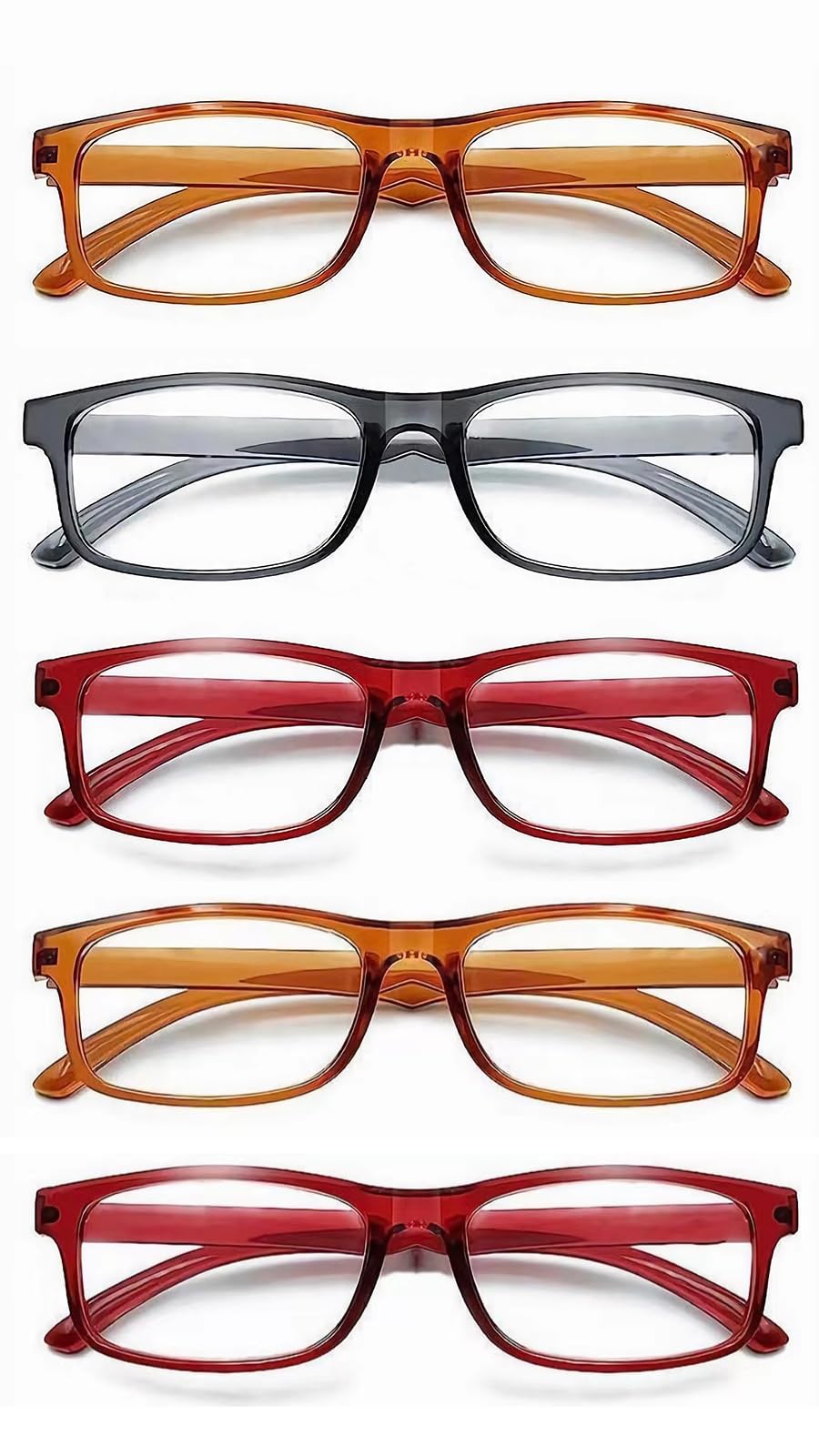 CVVTSPE 5 Pack Reading Glasses Blue Light Blocking Reading Glasses for Women Men Anti UV Glare Filter Lightweight