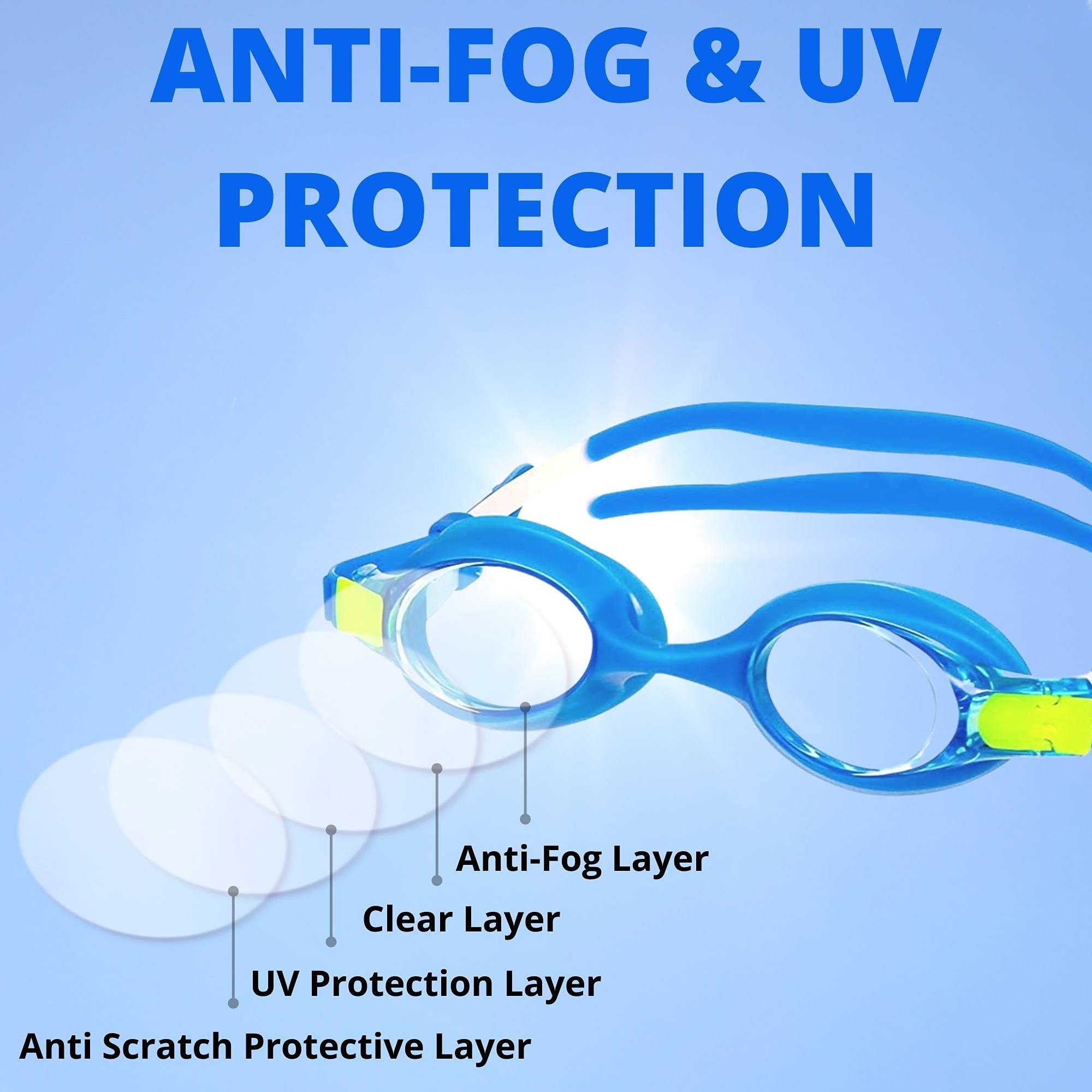 JIMJOOS Swimming Goggles For Kids, Anti Fog, Waterproof, UV Resist Swim Goggles - Image 2