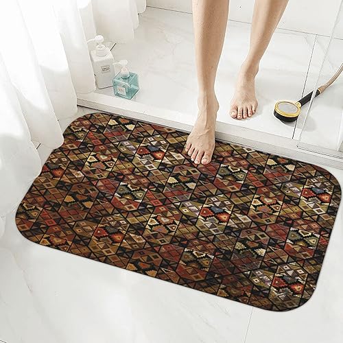 Miniatura 10 de JUNTAIY Super Absorbent Floor Mat, Tribal Fast Drying Mat for Bathroom, Indian Aztec Secret Tribe Pattern Bohemian, 31.4" W x 19.6" L, for Garage,