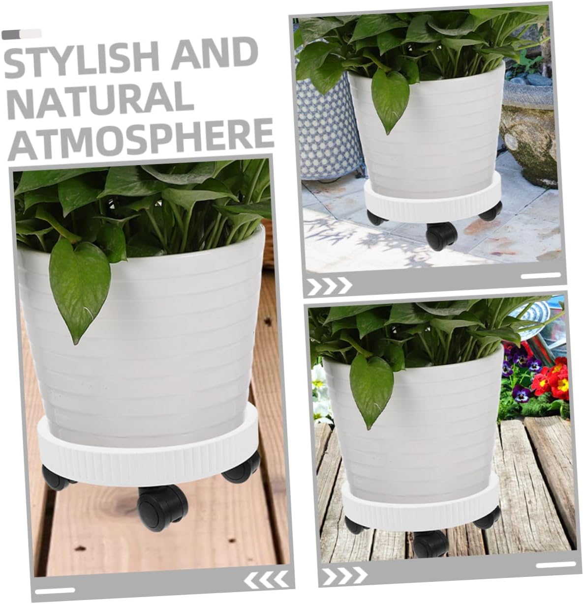 Rolling Plant Tray Wheels Convenient Thickened Flower Pot for Use Plant Stand for and Water