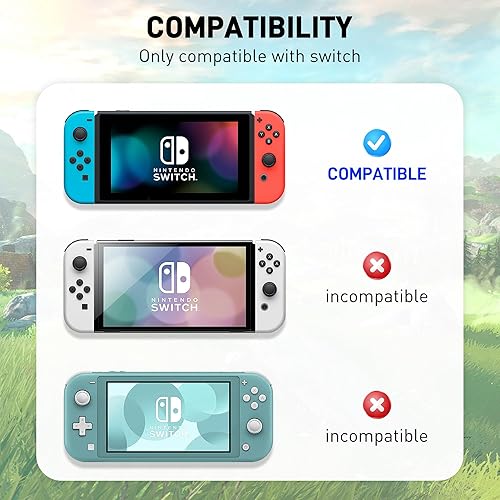 Miniatura 6 de FUNDIARY Funda protectora para Nintendo Switch con diseño de Zelda Tears of The Kingdom, paquete de accesorios a prueba de golpes para empuñaduras