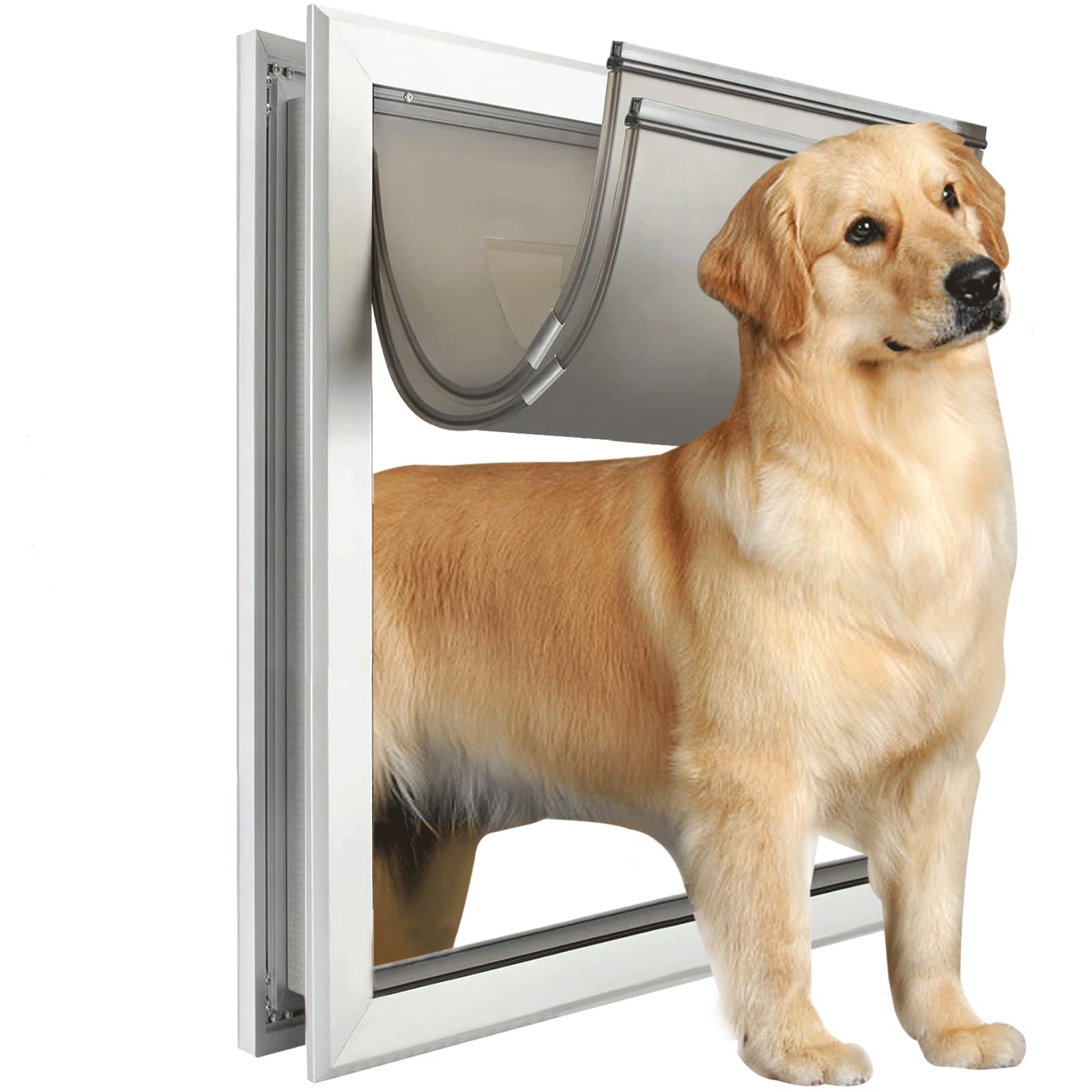 Porta Para Cães CEESC Com Aba Magnética - Transparente, Ajustável, Para Portas De 4-7cm, Tamanho GG