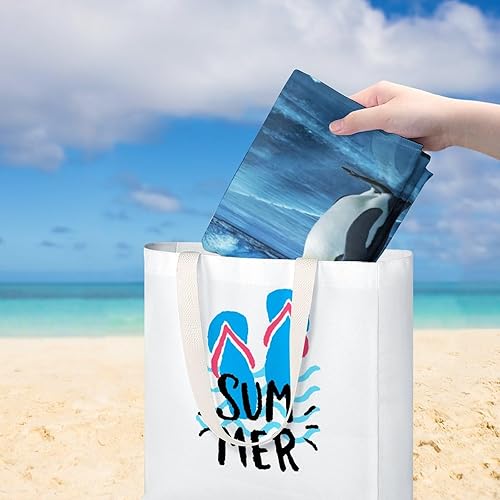 Miniatura 6 de Brebasf - Divertidos toallas de playa con diseño de pingüino polar de gran tamaño, ligeras, extra grandes, suaves, tema náutico, océano, vida