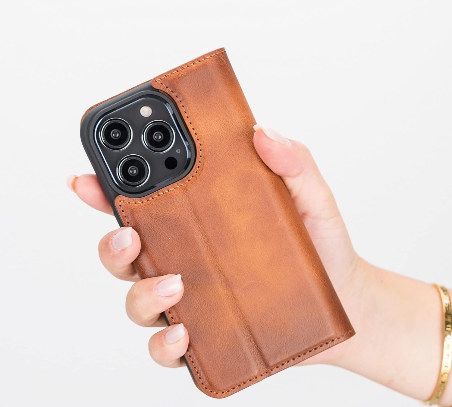 Venito Slim Magic Leather Wallet Case for iPhone 14 Pro Case Detachable iPhone Wallet for iPhone 14 Pro (6.1") (Antique Brown)