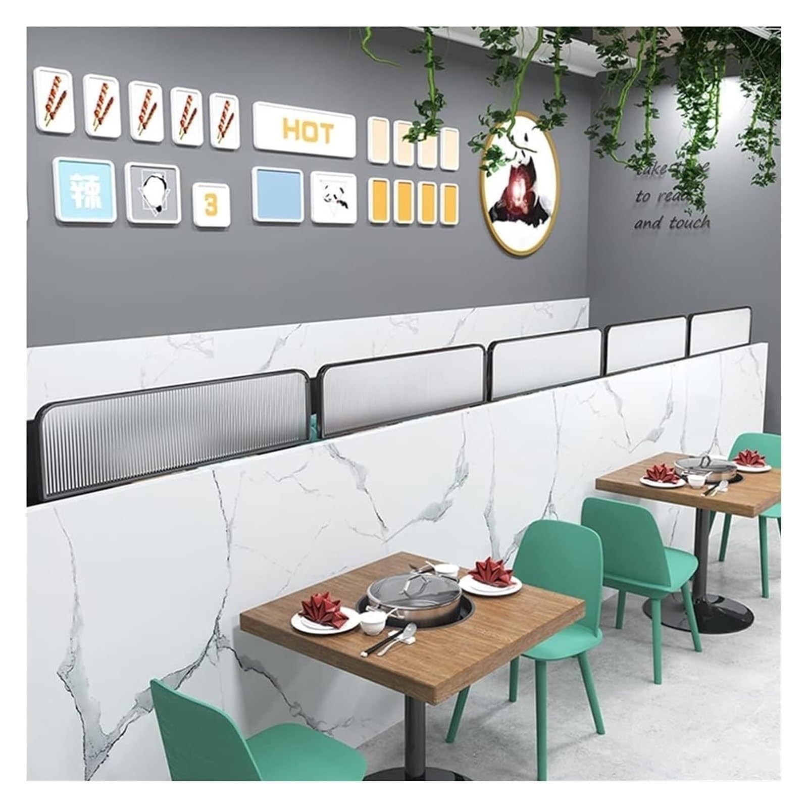 Genérico Mampara divisoria translúcida de Acero Inoxidable para mesas de Restaurante, oficinas, Bares y hoteles - 1,3 m x 60 cm, Elegante diseño Negro para Mayor privacidad y Estilo.