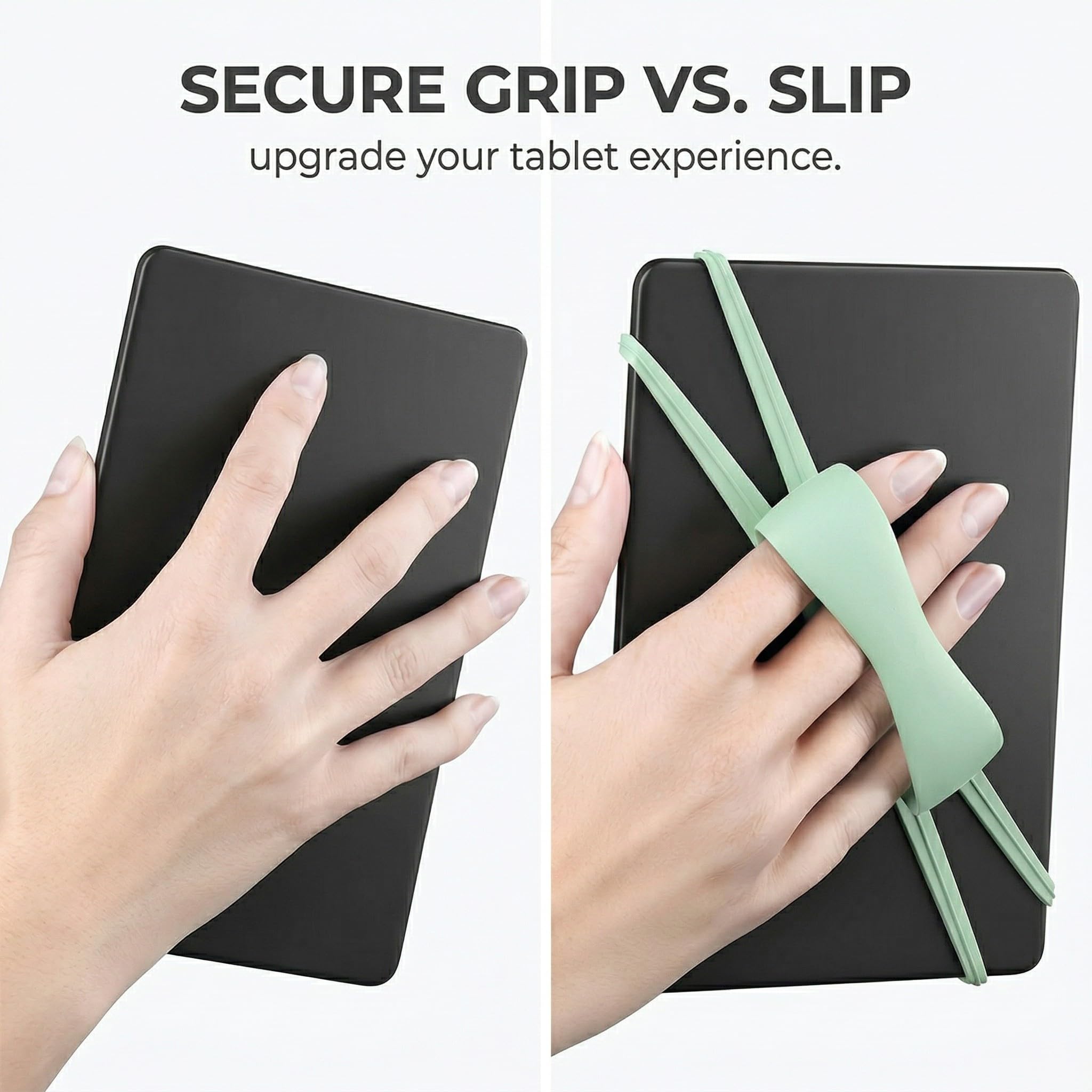 Antiscivolo Cinturino di Presa Elastico per Tablet e E-Reader Compatibile con Custodie (Verde)