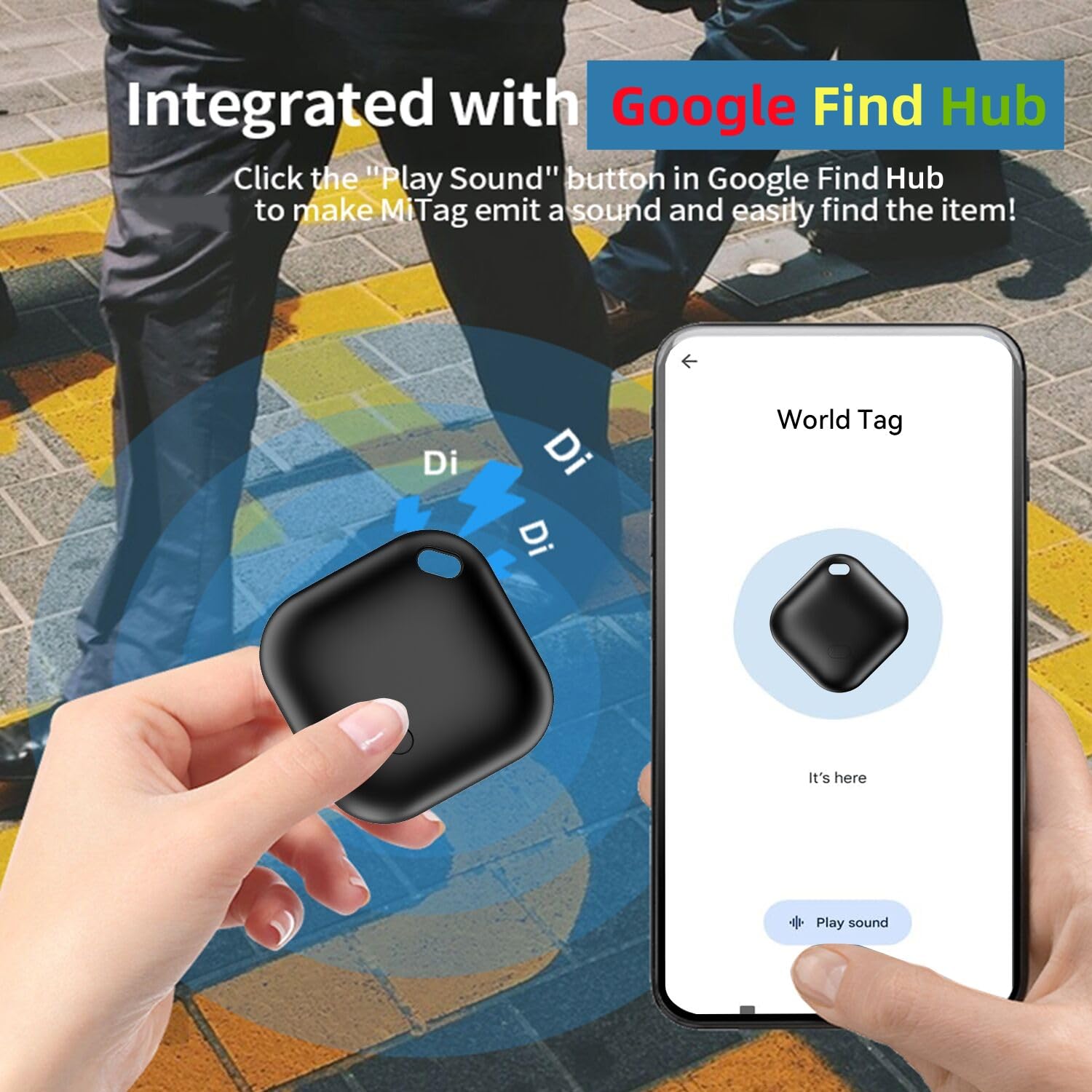 Smart Tag Android, Localizzatore Bluetooth Compatibile con Trova dispositivo (Solo Android) Key Finer per Chiavi,Bagagli,Borse,Zaini,Impermeabile IP67 (nero, 2 pcs)