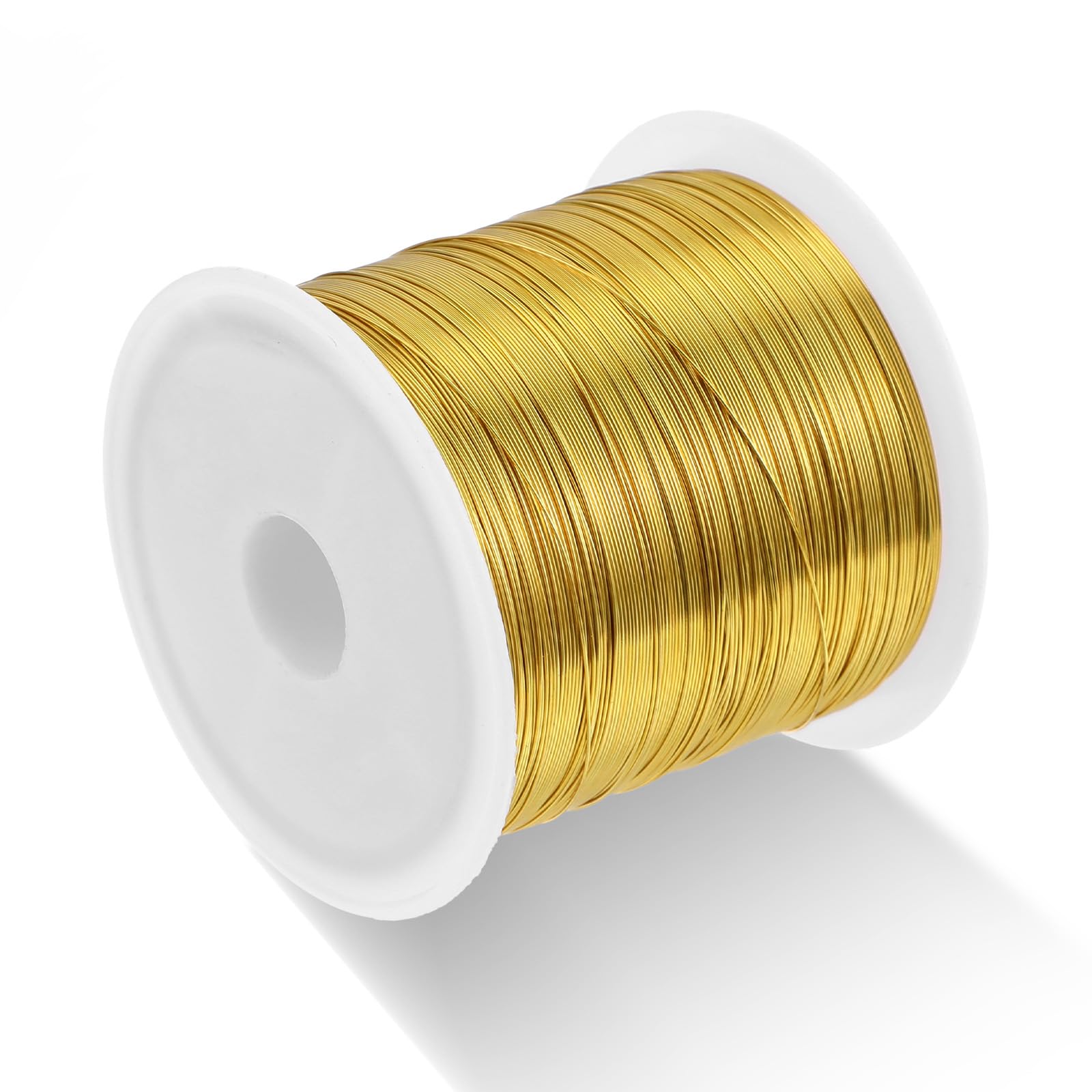 328ft 30 Gauge Gold Jewelry Wire, 0.3mm Tarnish Resistant Dead Soft Copper Wire for Jewelry Making, Wrapping, Beading, Copper Craft String for Electroculture Gardening, Sculpting, DIY Artwork