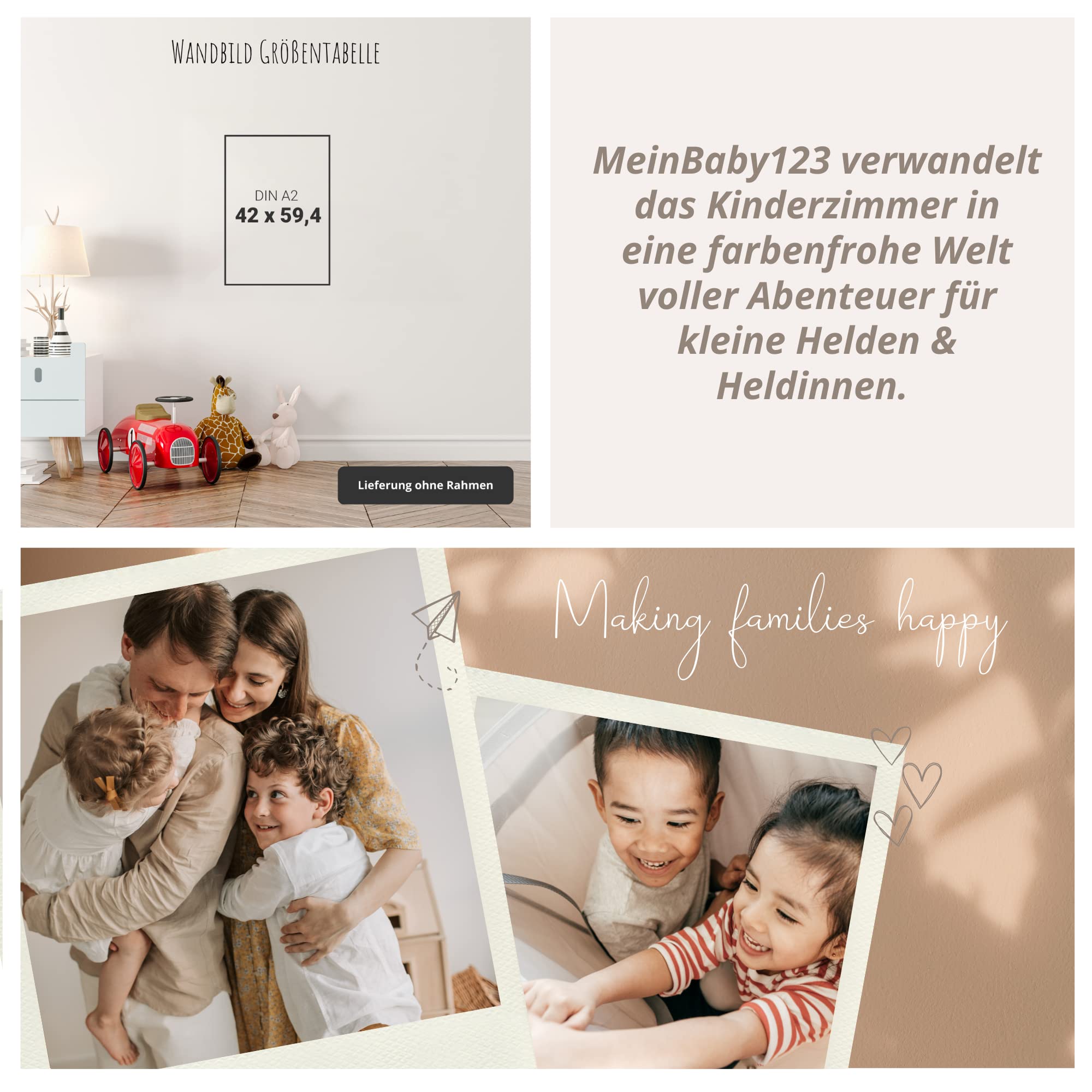 MeinBaby123® ABC Dino plakat do pokoju dziecięcego DIN A2 | plakat z dinozaurem, alfabet, plakat edukacyjny, obrazy do pokoju dziecięcego dla chłopców, dekoracja dinozaura do pokoju dziecięcego
