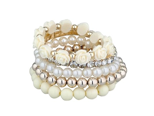 Crunchy Fashion Bangle for Women (White) (CFB0132)