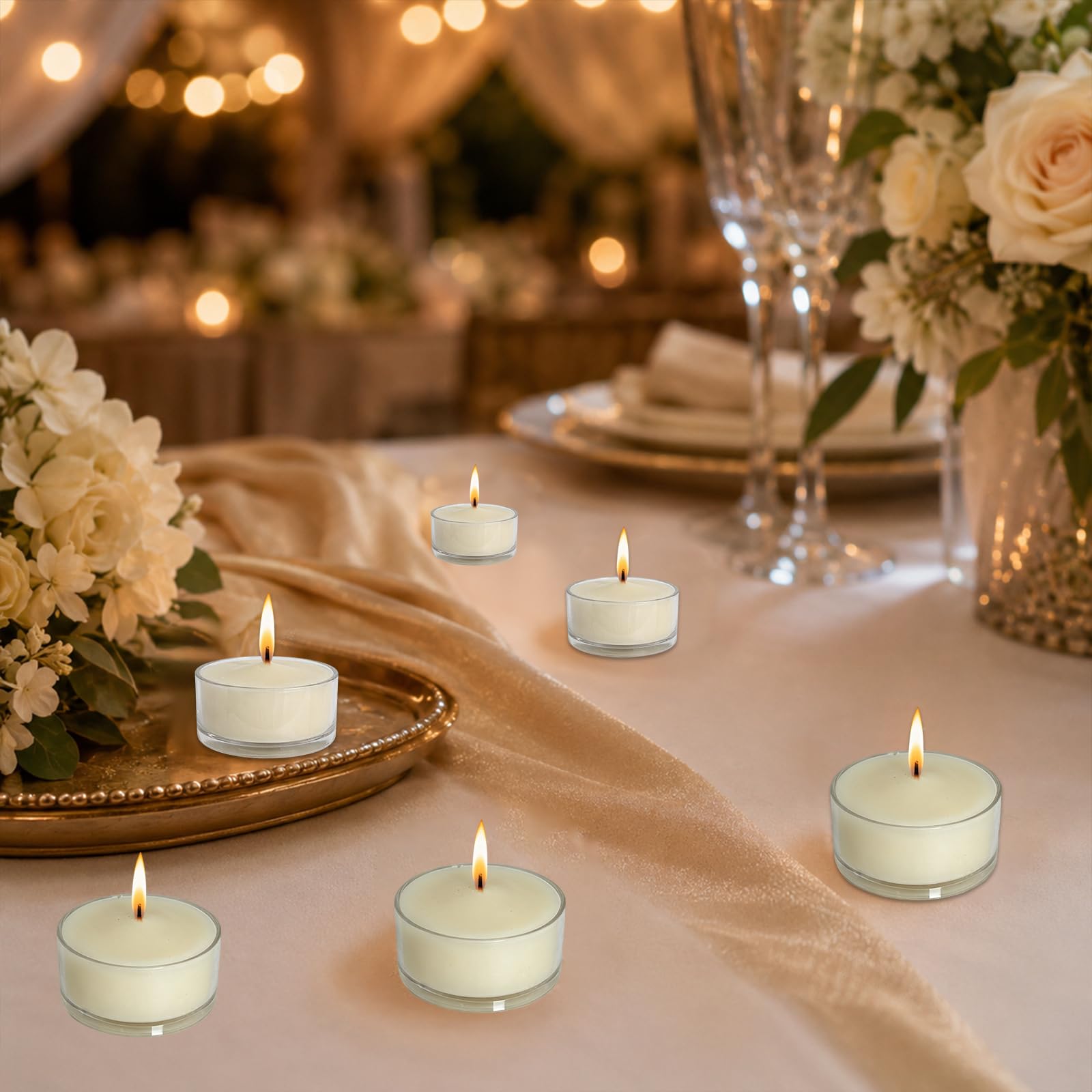 Velas perfumadas de vainilla, 24 unidades, color blanco marfil, sin humo, para relajar spa, yoga y ambiente de dormitorio