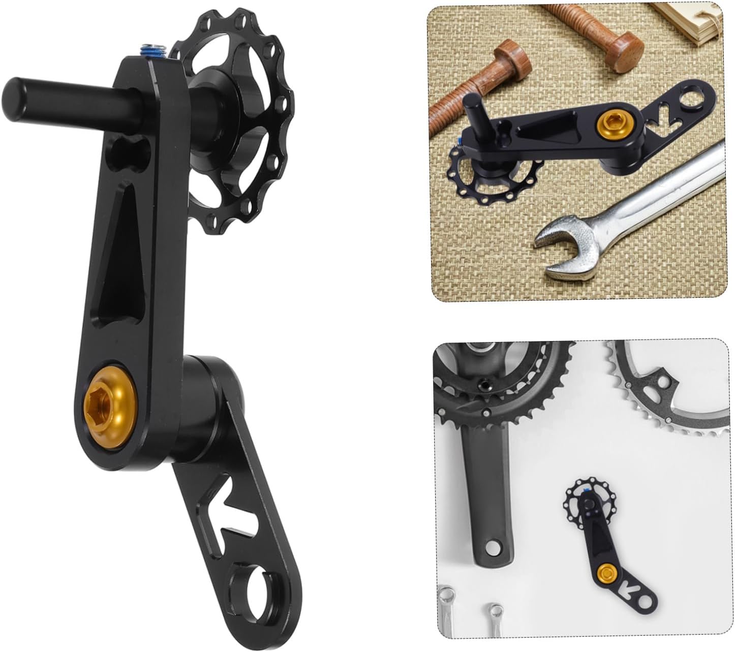 SOLUSTRE Folding Bike Chain Tensioner Single Speed Rear Derailleur Adjuster for Enhanced Chain Security and Easy Storage for Urban Commuting and Travel