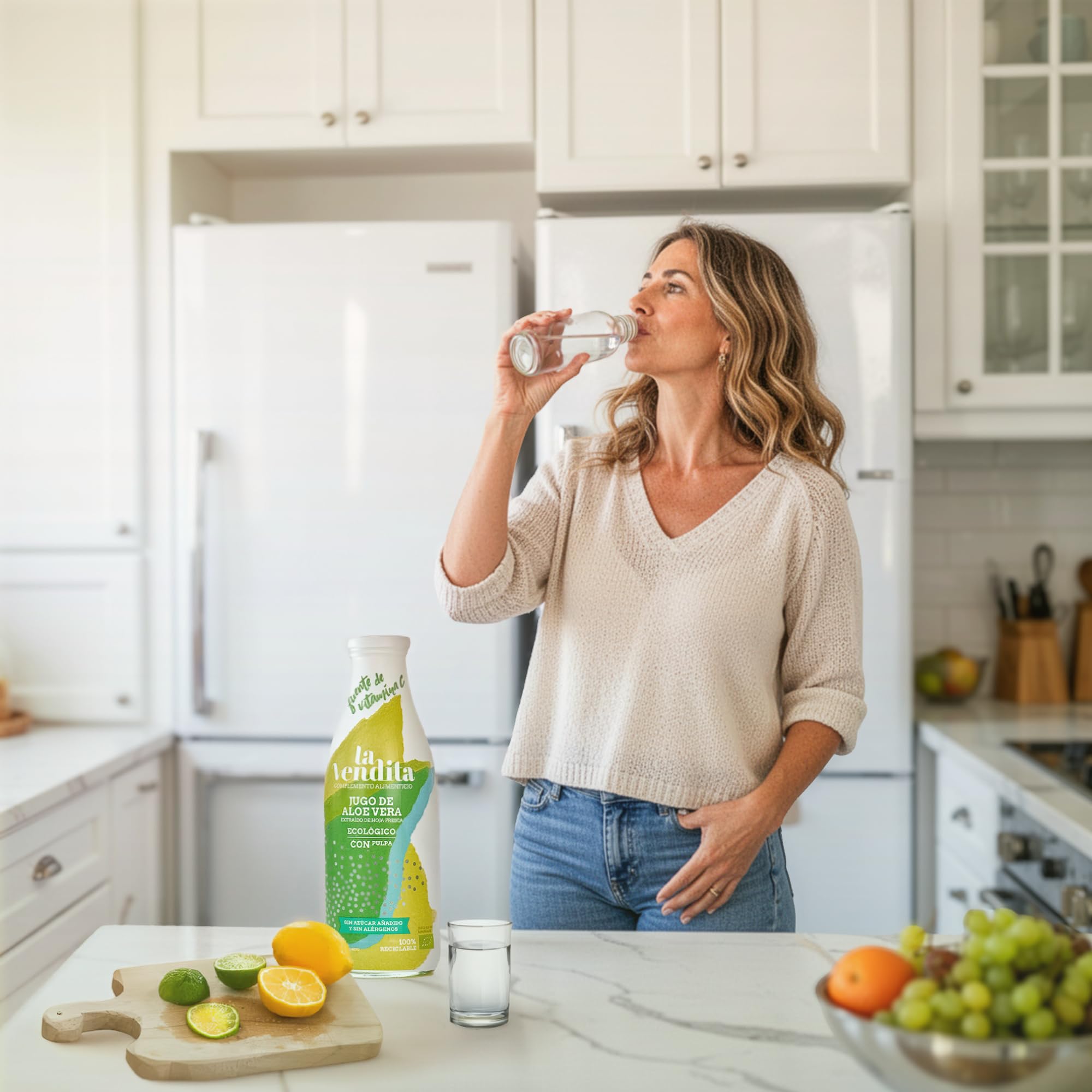 La Vendita Reiner Aloe Vera-Saft mit Fruchtfleisch. Aloe Vera-Direktsaft  Bio. 100% biologischer Natursaft. Detox-Getrnk in 0,5-Liter-Glasflasche :  Amazon.de: Lebensmittel & Getrnke