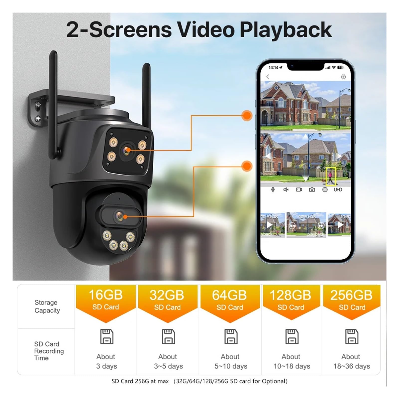 Caméra PTZ WiFi à Triple Objectif 9MP 6K