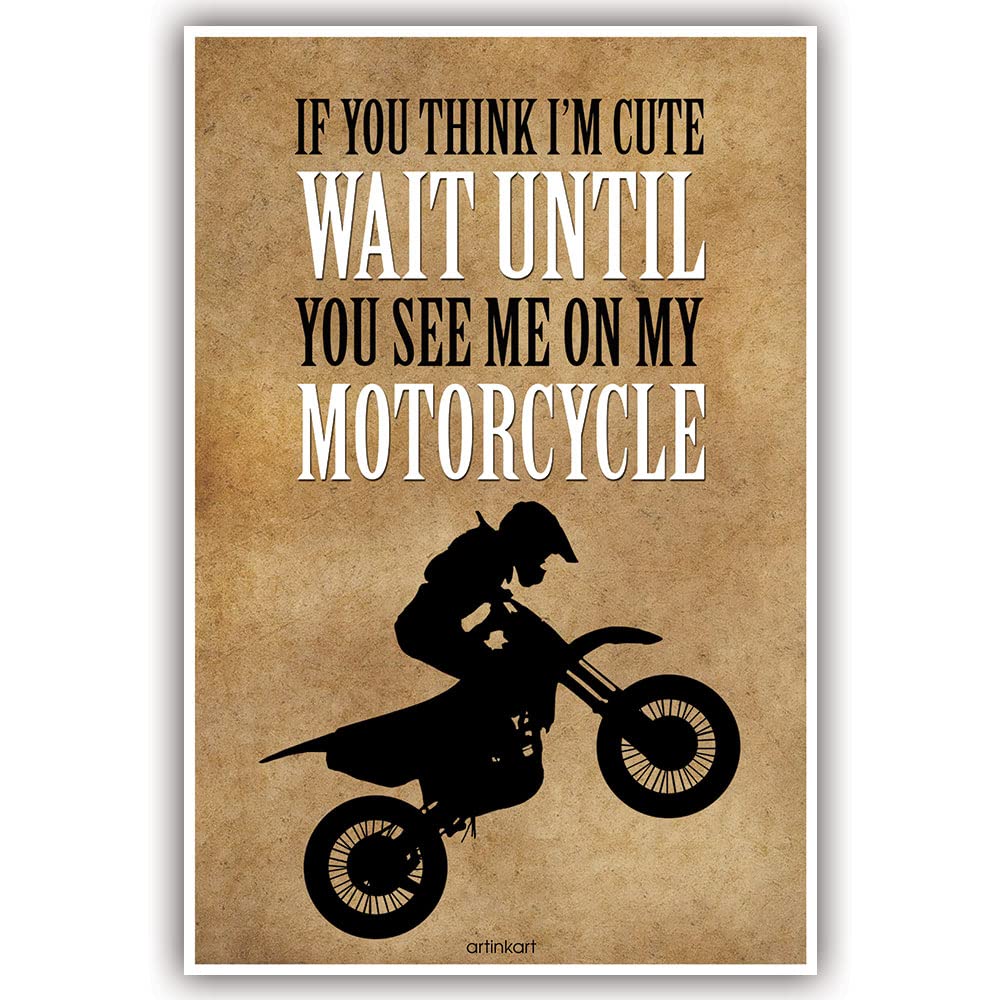ArtinKart Poster-Rider Biker Bike Bullet Quote Digital Art Print Poster for Home Door Boys Room (Art Paper, 12x18 inch, Multicolour, Unframed)