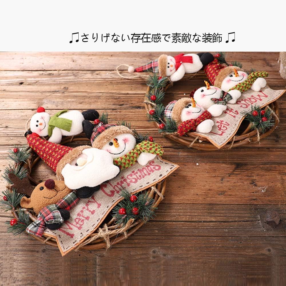 Amazon.co.jp: クリスマスリース 玄関ドア用 庭園 ドア ぶら下げ飾り