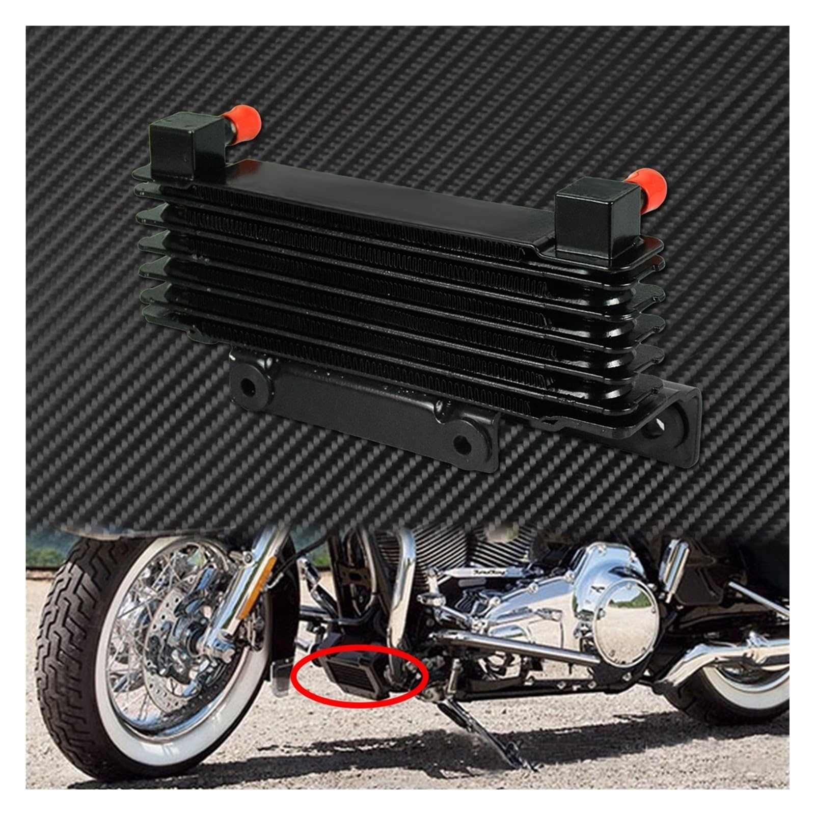 Pasuje Do Harley Touring Przemieszczanie Się Po Ulicy Road Glide Motocyklowe Urządzenie Chłodzące Chłodnica Zbiornika Wody Adapter Chłodnicy Oleju Chłodnica silnika Chłodnicy oleju silnikowego