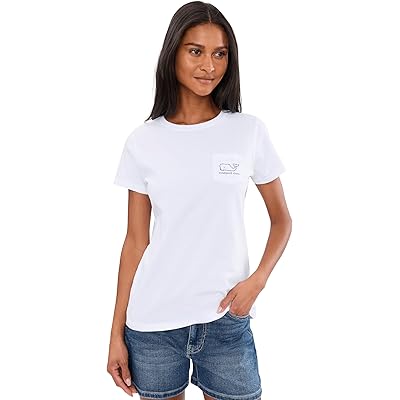 Vineyard Vines Vintage Whale Short Sleeve Pocket Tee white cap