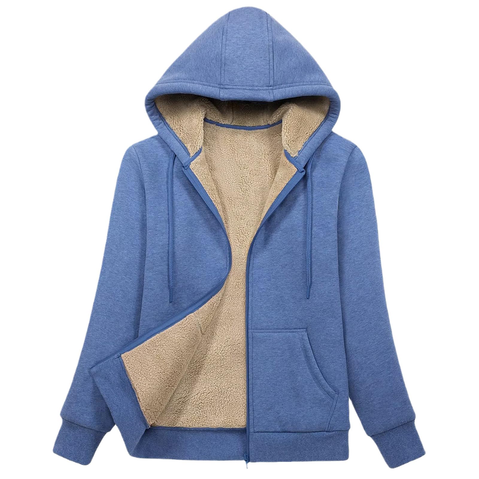 Sweejim Giacca In Pile Da Donna Con Cerniera Casual Felpa Con Cappuccio Invernale Caldo Addensato