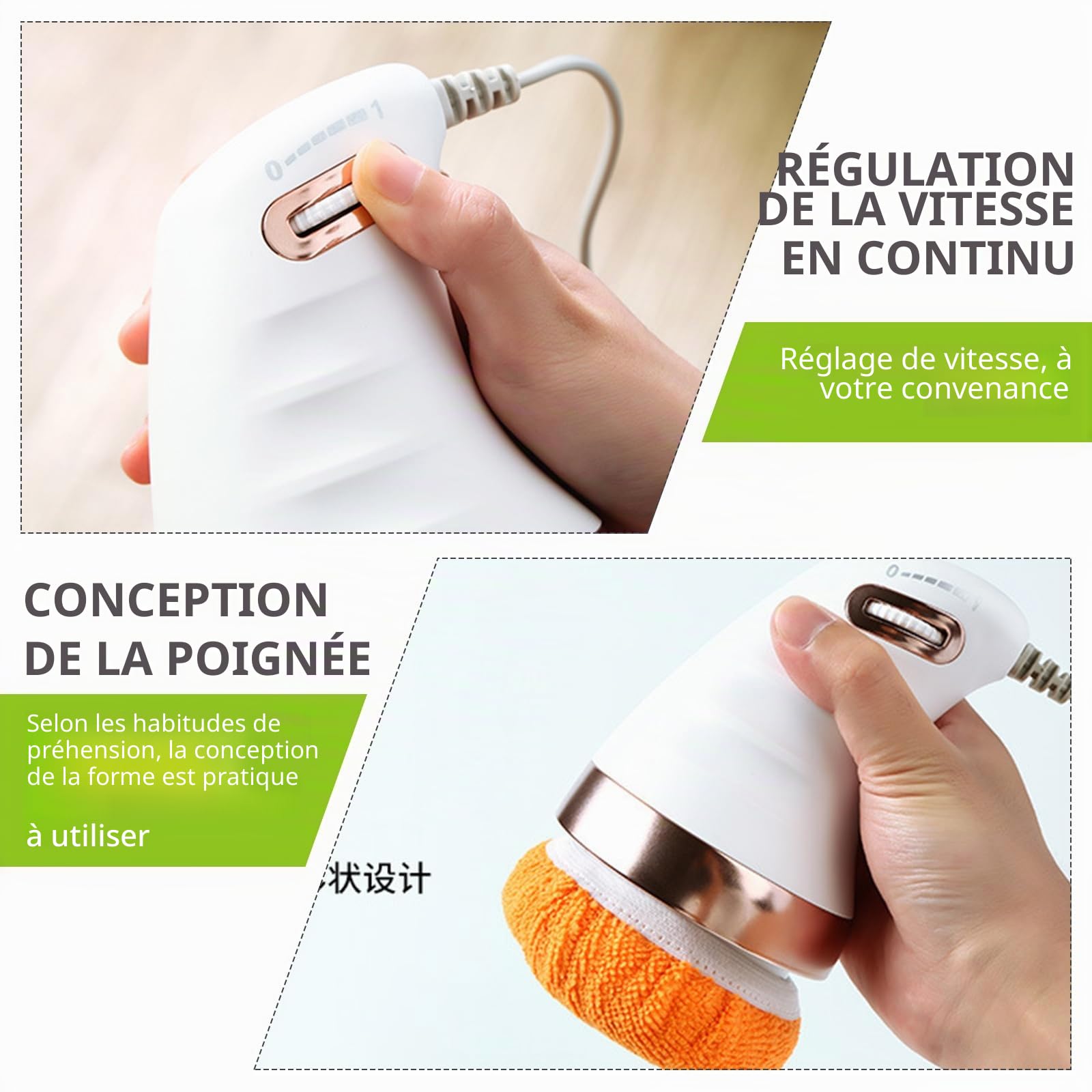 GBKDQQ Appareil de massage électrique anti-cellulite avec 3 couleurs - Tête en tissu interchangeable pour le ventre, les jambes - Pour raffermissement, levage et lissage de