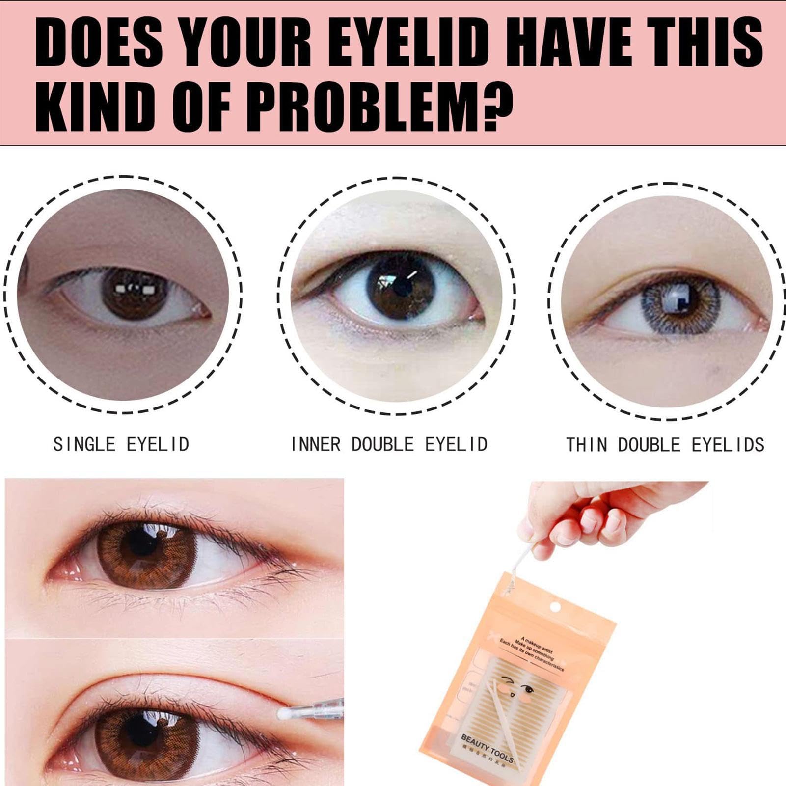 120 bandas de párpados invisibles para ojos con capucha | Doble Eyelid Tape Coreano | Elevador de ojos con capucha | Impermeable invisible Instant – Levantamiento de párpados para /