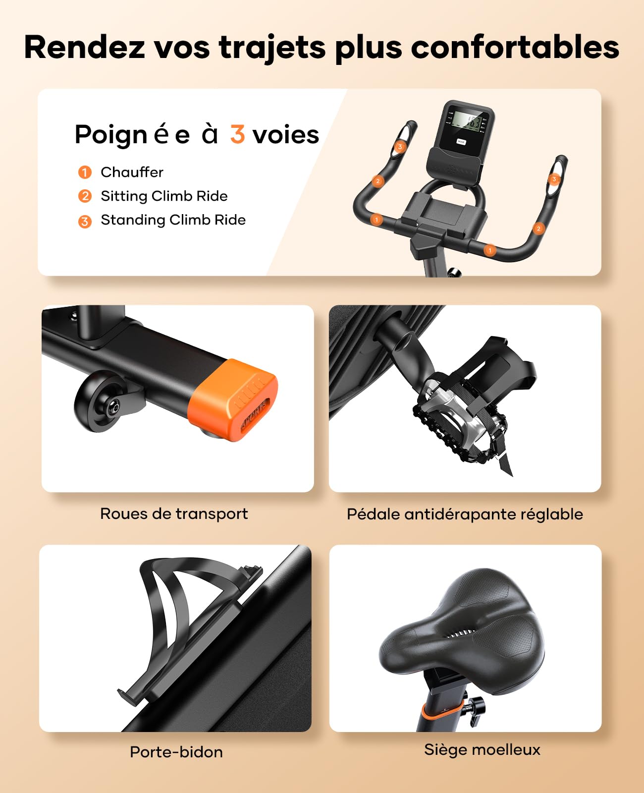 TOPUTURE Vélo d'Appartement Magnétique Connecté APP, Résistance Réglable Silencieux, 160KG