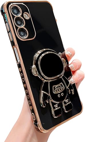 phylla Funda de teléfono para Samsung Galaxy A15 4G0.18 oz de 6.5 pulgadas, funda de teléfono con soporte de astronauta chapado de lujo con lindo