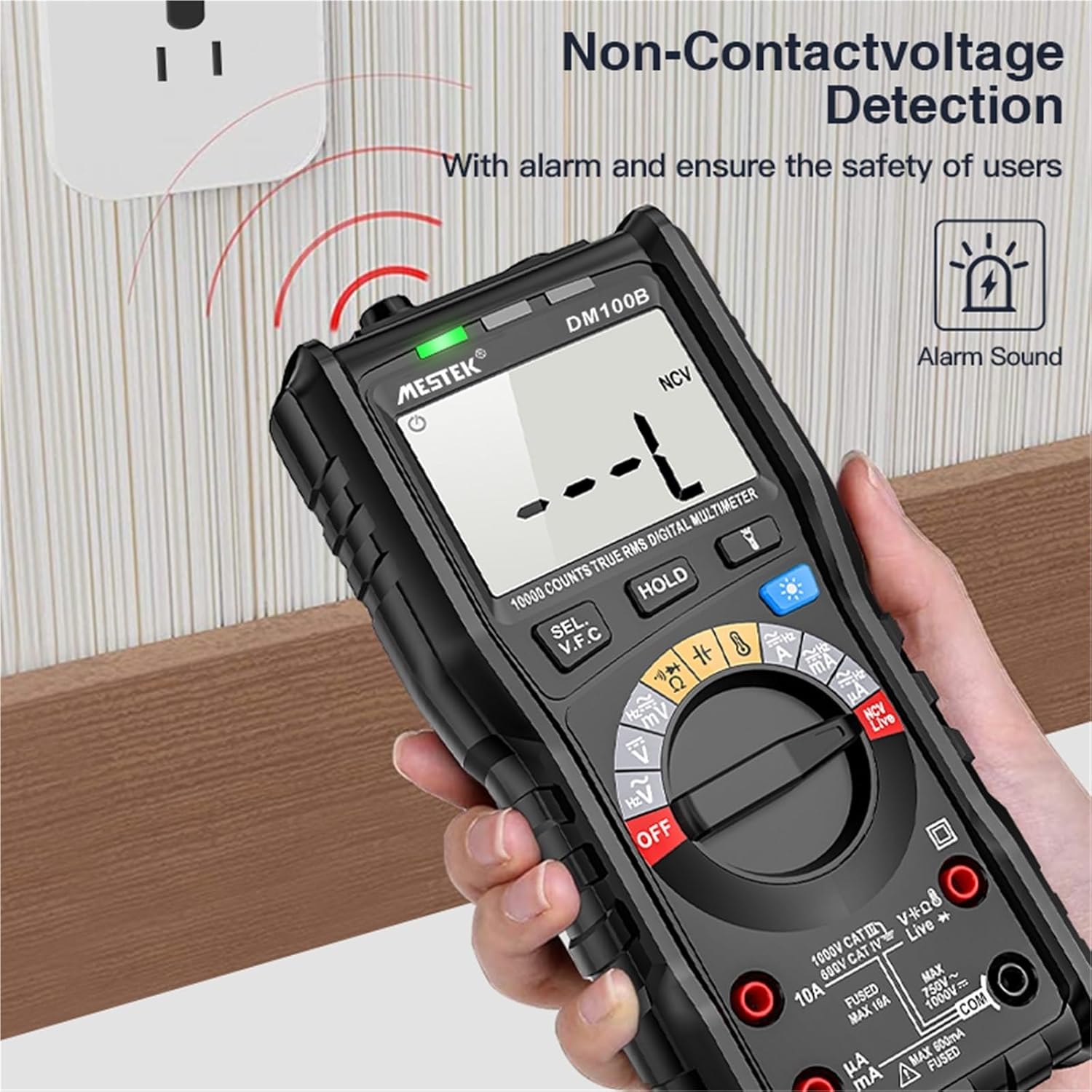 DM100B Smart Digital Multimeter DC AC Voltmeter Tester Capacitance NCV Ohm Hz Tester Multimeter