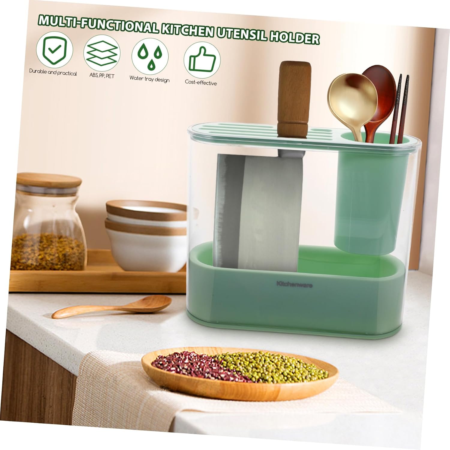 Sturdy Kitchen Cutter Holder Compact Cutlery Organizer Silverware Tray Easy-clean Cutter Rack for Utensil Storage