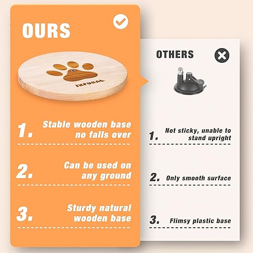 Miniatura 4 de JXFUKAL Juguete interactivo para gatos, juguete automático de varita para gatos con base de madera estable, 2 piezas desmontables para gatos, 5