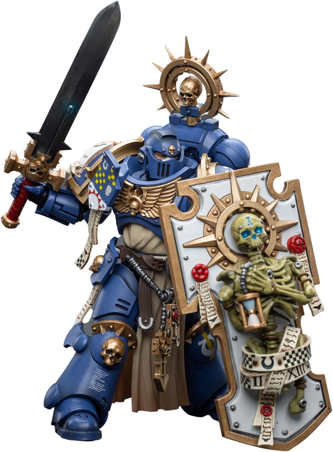 JOYTOY Warhammer 40,000 Action Figure 1/18 Ultramarines Primaris Captain with Relic Shield and Power Sword Collection Model Figures 4.88inch