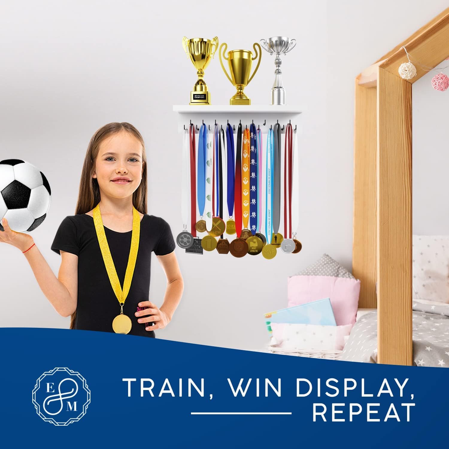 Sanvox Engineered Wood Large Medal Holder My Daughter My Pride Brown 3