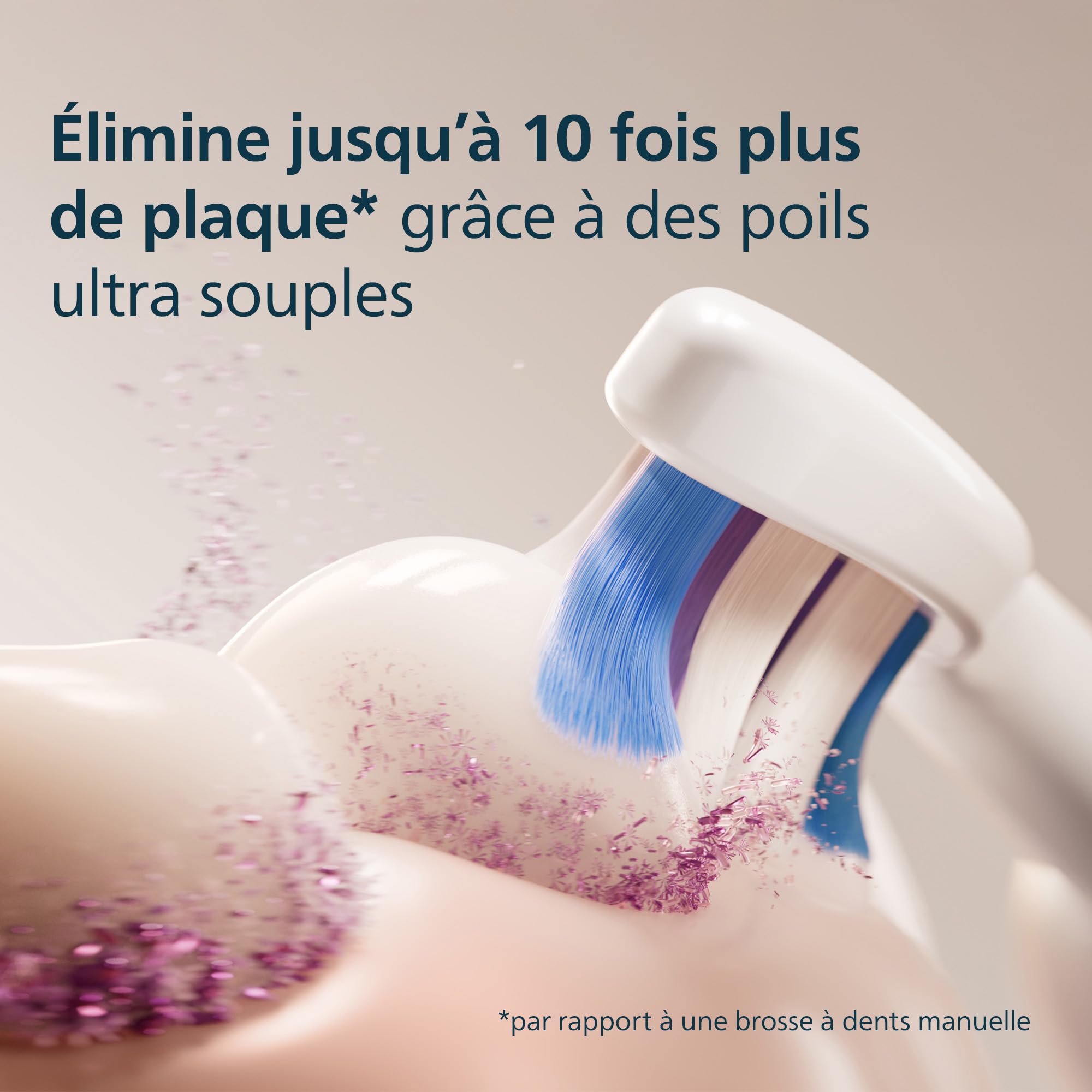 Philips Sonicare S2 Sensitive - têtes de brosse à dents de rechange d'origine, blanc, lot de 4, HX6054/87