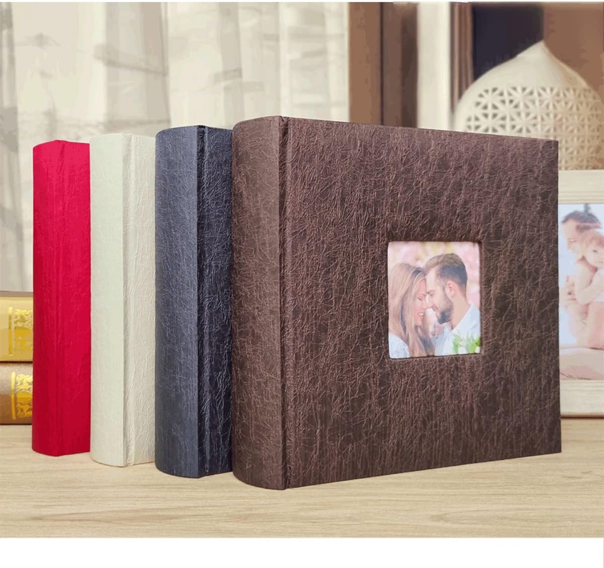 Self-adhesive Photo Album Cloth Cover Photo Album Baby Memorial Album A6 Storage Book 6- inch Pocket Photo Album Photo Album Used For Wedding Guest Anniversary ( Color : White Size : 23x22x4.5cm )