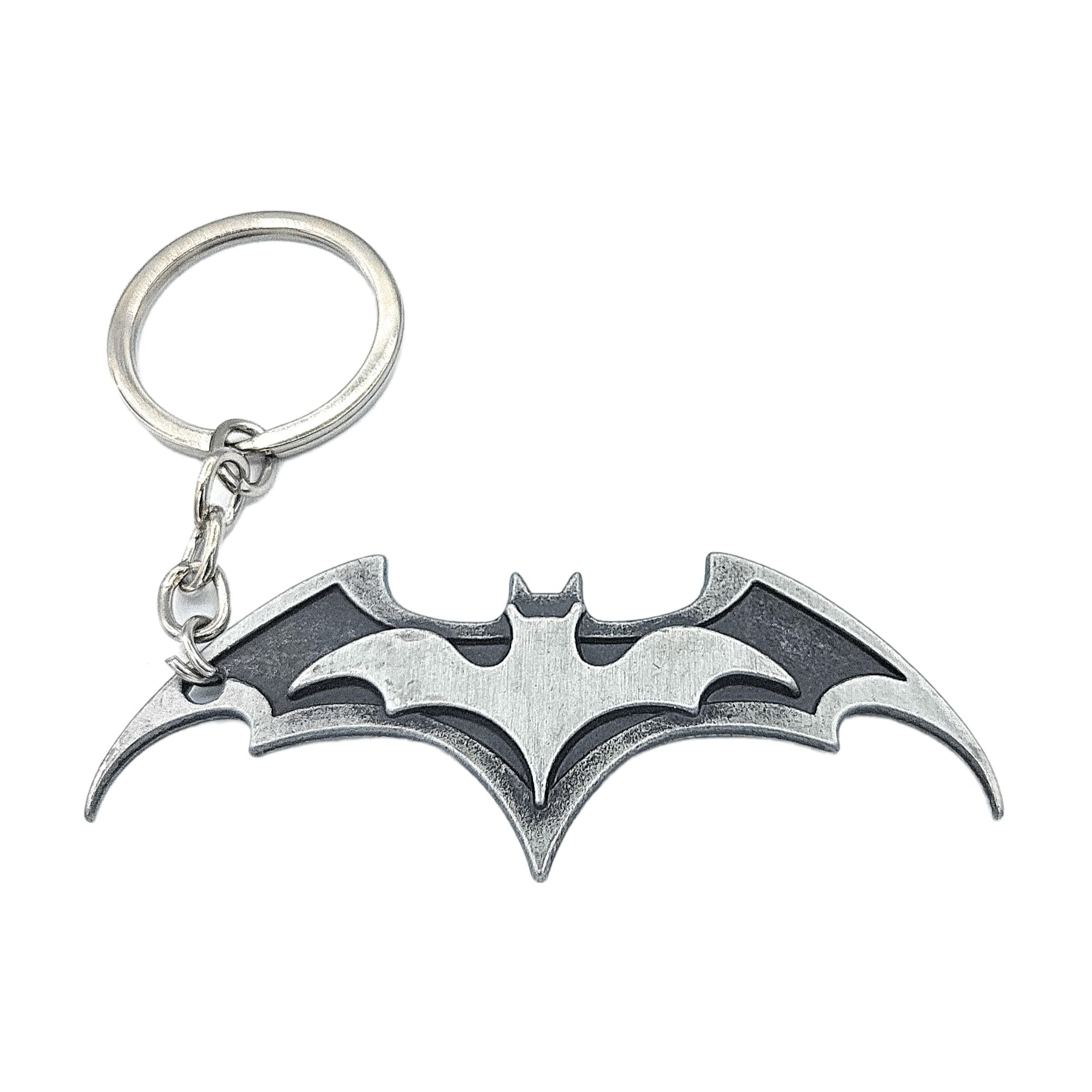 The Noble Collection DC Batman Vormige Logo Sleutelhanger in Zwart - 8,5 cm Breed - Filmset Rekwisieten Toverstaf - Geschenken voor Familie en Vrienden